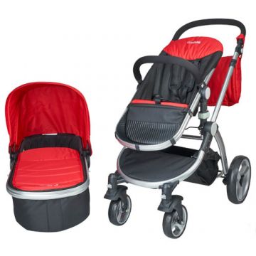 Carucior 2 in 1 KidsCare cu Parte Sport si Landou Veneto Rosu