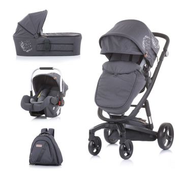 Carucior combinat 3 in 1 Chipolino Electra 2021 Black-Silver