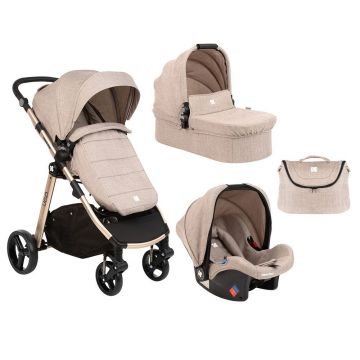 Carucior combinat 3 in 1 Kikka Ugo All In One 2021 Beige Melange