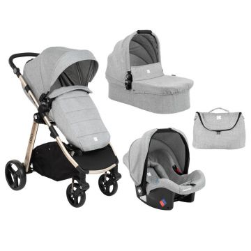 Carucior combinat 3 in 1 Kikka Ugo All In One 2021 Grey Melange