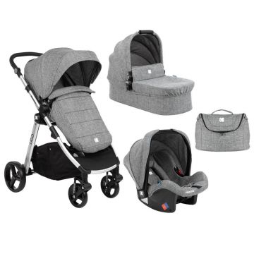 Carucior combinat 3 in 1 Kikka Ugo All in One Dark Grey Melange