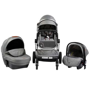 Carucior combinat 3 in 1 Moni Polly 2020 Grey