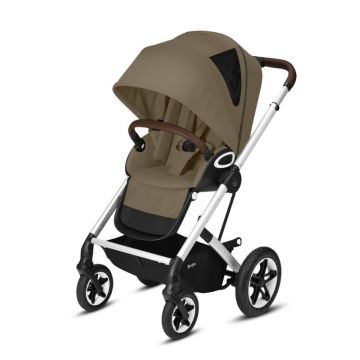 Carucior Cybex Gold TALOS S LUX Classic Beige cu cadru argintiu