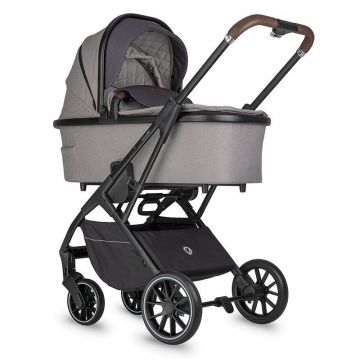 Carucior modular 2 in 1 Coccolle Silene Urban Grey+Cos auto 0-13 kg gb Idan Silver Fox Grey