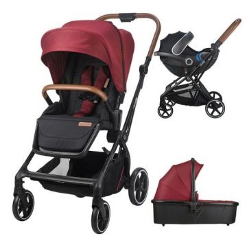 Carucior modular 2in1 Coccolle Saliara Cabernet+Cos auto 0-13 kg gb Idan Satin Black