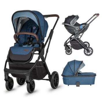 Carucior modular 2in1 Cooccolle Silene Celestial Blue+Cos auto 0-13 kg gb Idan Satin Black