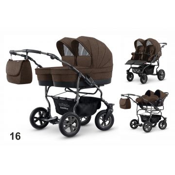 Carucior pentru gemeni Mikado GOLDSTAR GS-16 3 in 1