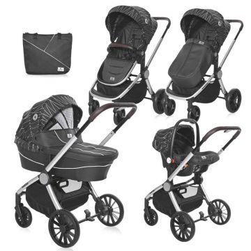 Carucior Set 3 in 1, Ramona, Silver Stripe