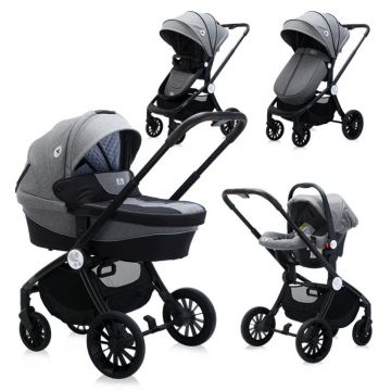 Carucior Set 3 in 1, Ramona, Steel Grey