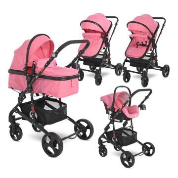 Carucior Set Alba Classic, cos auto inclus, Candy Pink