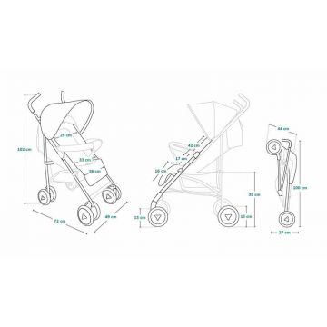 Carucior sport Lionelo Elia cu husa de picioare si plasa de tantari Albastru