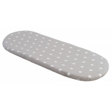 Husa de bumbac cu elastic pentru salteaua de landou Stars Grey