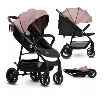 Lionelo - Carucior sport Zoey, De la nastere, Cu accesorii, Cadru din aluminiu, 0- 15 kg, Roz