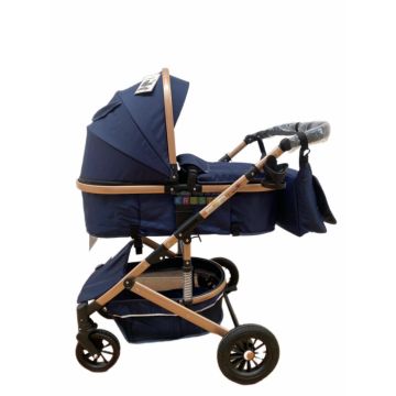 Carucior 2 in 1, reversibil, cu suspensii, T7 albastru - L-Sun