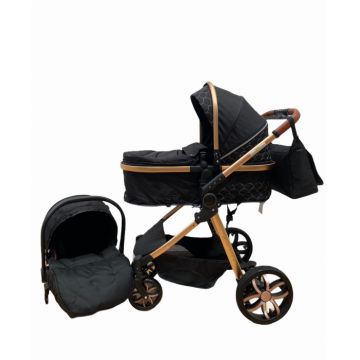 Carucior 3 in 1, cu suspensii, reversibil, T9 - negru