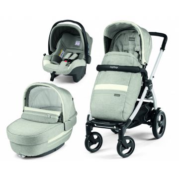 Carucior 3 In 1, Peg Perego, Book Plus 51 S, Titania White, Luxe Pure