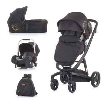 Carucior combinat 3 in 1 Chipolino Electra 2021 Black-Gold