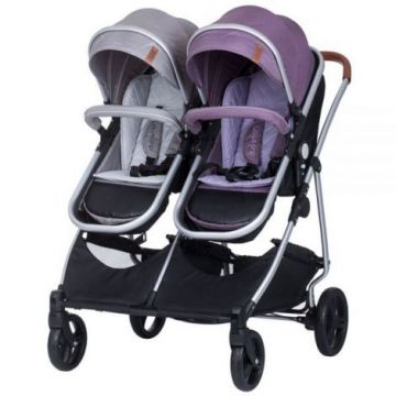 Carucior gemeni Chipolino Duo Smart 2 in 1 anthracite lilac