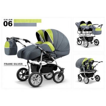 Carucior pentru gemeni Mikado DUET LUX D-06 3 in 1