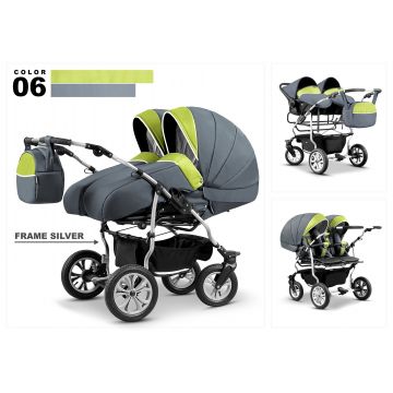 Carucior pentru gemeni Mikado DUET LUX D-06 3 in 1