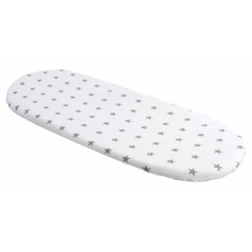 Husa de bumbac cu elastic pentru salteaua de landou Stars White