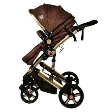 BUF BOOF - Carucior 2 in 1 X2 Chocolate Gold Cadru din aluminiu Reversibil