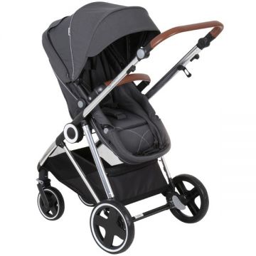 Carucior 3 in 1 BabyGo Halime cadru Silver