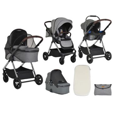 Carucior combinat 3 in 1 Cangaroo Empire Light Grey