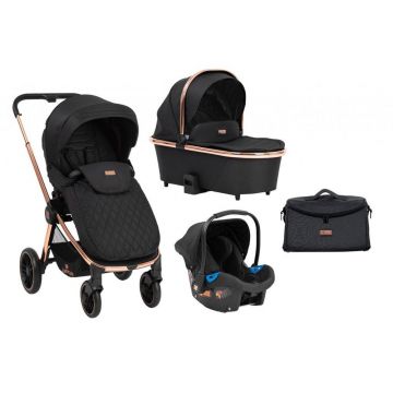 Carucior combinat 3 in 1 Kikka Premium Vicenza 2020 Premium Black