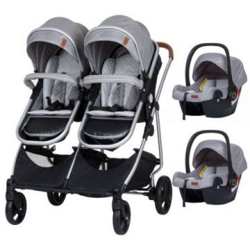 Carucior gemeni Chipolino Duo Smart 3 in 1 anthracite