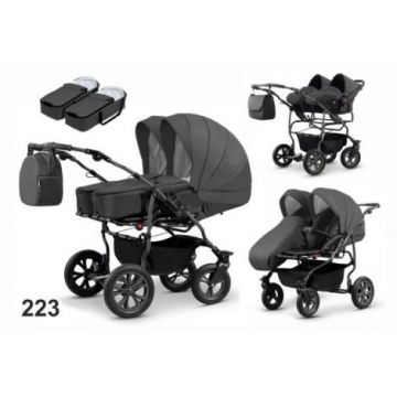 Carucior pentru gemeni Mikado DUET LUX D-223 3 in 1