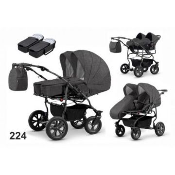 Carucior pentru gemeni Mikado DUET LUX D-224 3 in 1