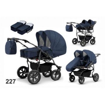 Carucior pentru gemeni Mikado DUET LUX D-227 3 in 1