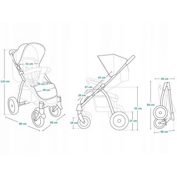 Carucior sport Lionelo Annet Tour Negru