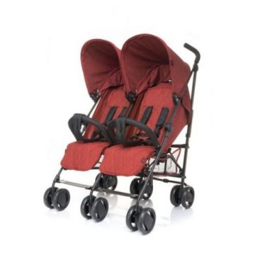 Carucior sport pentru gemeni 4Baby TWINS Rosu