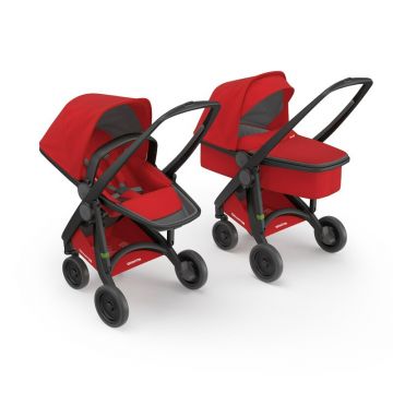 Carucior 2 In 1, Greentom, 100% Ecologic, Black Red