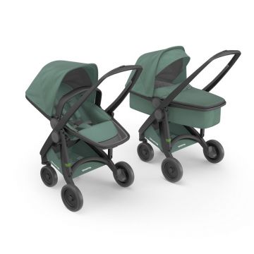 Greentom - Carucior 2 in 1 100% Ecologic, Negru/Verde Greentom - Carucior 2 in 1 100% Ecologic, Negru/Verde