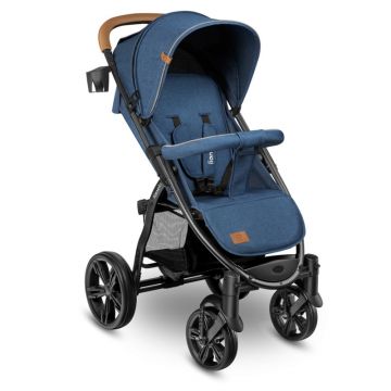 Carucior sport, Lionelo, Annet Plus, De la nastere, Cu accesorii si capotina XXL reglabila, 0 - 22 Kg, Conform cu standardele europene de securitate EN1888-1 si EN1888-2, Albastru Denim