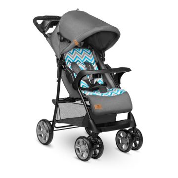 Lionelo - Carucior sport Emma Plus, Cu tavita, 2 Suporturi pentru pahar, Geanta accesorii, Conform cu standardul european de securitate EN1888-1, Blue Scandi