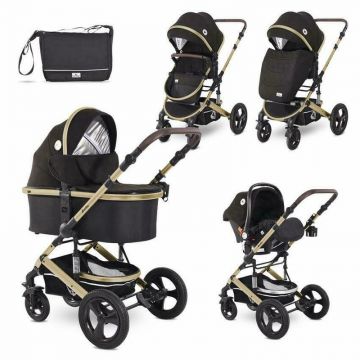 Lorelli - Carucior 3 in 1 Boston Stars, Negru