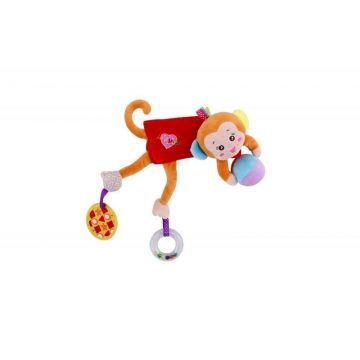 Lorelli - Jucarie zornaitoare din plus, Hug me Monkey, 33 cm