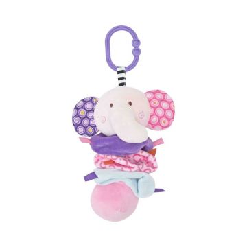 Lorelli Toys - Jucarie multifunctionala Elefant Cu zornaitoare, 16 cm, Cu vibratie din Plus