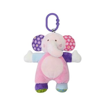 Lorelli Toys - Jucarie multifunctionala Elefant Cu zornaitoare, 22 cm din Plus