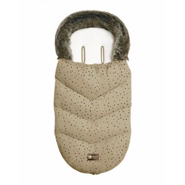 Sac de iarna Kikkaboo pentru carucior 95x45 cm Luxury Fur Dots Beige