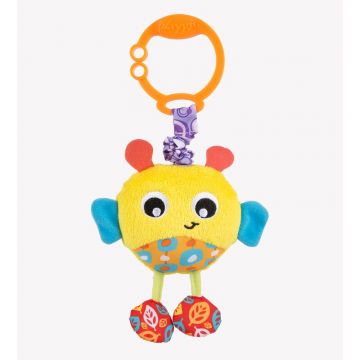 Jucarie cu vibratii, Playgro, Pentru carucior, scoica auto si patut, Wiggling Bertie Bee, 23 cm