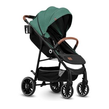 Lionelo - Carucior sport Alexia, 6 luni+, Cu geanta pentru parinti, Amortizoare, Suport pentru biberon/pahar, Plasa de tantari, Saculet de picioare, Cu UPF50+, Cadru din aluminiu, 0- 15 kg, Conform cu standardul european de securitate EN1888-1, Verde