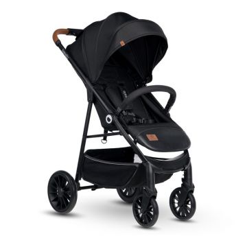 Lionelo - Carucior sport Zoey, De la nastere, Cu accesorii, Cadru din aluminiu, 0- 15 kg, Conform cu standardul european de securitate EN1888-1, Negru Onyx