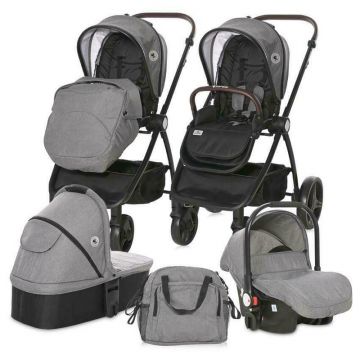 Lorelli - Carucior Set 3 in 1, Infinity, pana la 22 kg, Glacier Grey