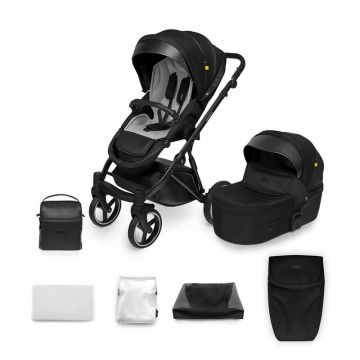 Skiddou - Carucior 2 in 1 Oslo+, Onyx, Negru,