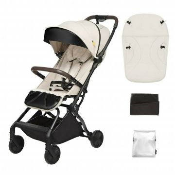 Carucior sport pliabil Skiddou Espoo+ Vanilla Delight, ultracompact pentru calatorii, Beige - Editie Limitata